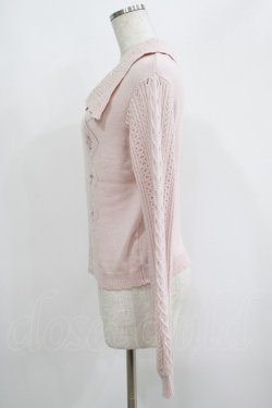 画像2: axes femme POETIQUE / ブーケ刺繍ビッグ襟ニットプルオーバー M ピンク H-25-05-09-1045-AX-TO-NS-ZH