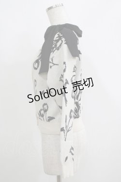 画像2: axes femme POETIQUE / フラワージャカードニットカーディガン M 生成り H-25-05-09-1065-AX-TO-NS-ZH