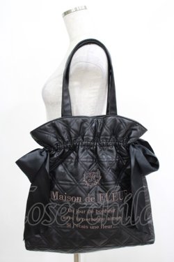 画像1: Maison de FLEUR / キルティングダブルリボントートバッグ Free ブラック H-25-05-09-1074-LO-BG-NS-ZH