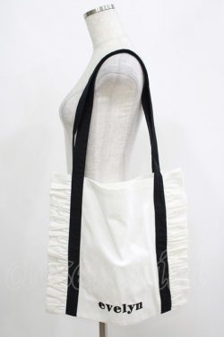 画像1: evelyn / ロゴフリルトートバッグ  オフ H-25-05-09-1075-LO-BG-NS-ZH