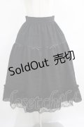 axes femme POETIQUE / シアーチェックティアードスカート M ブラック H-25-05-09-1011-AX-SK-NS-ZH