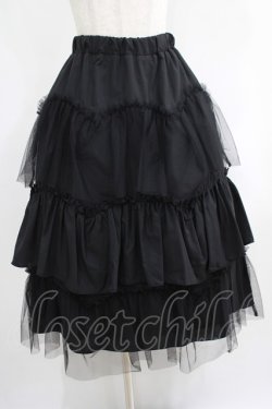 画像1: evelyn / チュールフリルスカート Free ブラック H-25-05-09-1012-LO-SK-NS-ZH