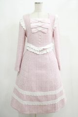 Lolime by mellfy memory / twinkle tweed ワンピース M PINK H-25-05-09-1002-GO-OP-NS-ZH