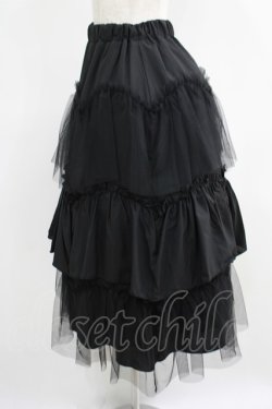 画像2: evelyn / チュールフリルスカート Free ブラック H-25-05-09-1012-LO-SK-NS-ZH