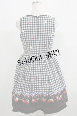画像3: Ank Rouge / ギンガムトリコロールチェリーウエストリボンワンピース M ブラック H-25-05-09-1017-CA-OP-NS-ZH