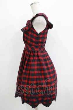 画像2: Secret Honey / チェックフリルワンピース Free ネイビー/レッド H-25-05-09-1023-CA-SK-NS-ZH