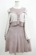 evelyn / ドッキングニットワンピース Free ピンク H-25-05-09-1028-LO-OP-NS-ZH