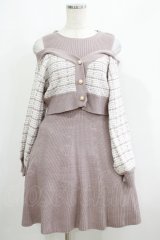 evelyn / ドッキングニットワンピース Free ピンク H-25-05-09-1028-LO-OP-NS-ZH