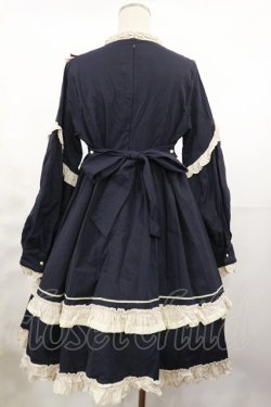 画像2: Snowdrop to Saint Maria（海外ロリータブランド） / ヨーク切替ワンピース L ネイビー H-25-05-09-008-LO-OP-NS-ZH