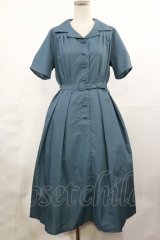 F&A / 縫いとめタック開衿シャツワンピース Free BLUE GREEN H-25-05-09-014-LO-OP-NS-ZH
