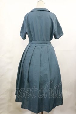 画像2: F&A / 縫いとめタック開衿シャツワンピース Free BLUE GREEN H-25-05-09-014-LO-OP-NS-ZH
