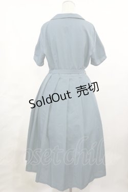 画像2: F&A / 縫いとめタック開衿シャツワンピース Free BLUE GREEN H-25-05-09-014-LO-OP-NS-ZH