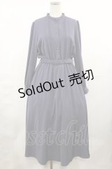 an another angelus / レース使いスタンドカラーサテンワンピース Free BLUE GRAY H-25-05-09-015-CA-OP-NS-ZH