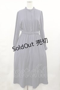an another angelus / レース使いスタンドカラーサテンワンピース Free BLUE GRAY H-25-05-09-015-CA-OP-NS-ZH