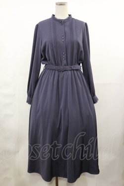 画像1: an another angelus / レース使いスタンドカラーサテンワンピース Free BLUE GRAY H-25-05-09-015-CA-OP-NS-ZH