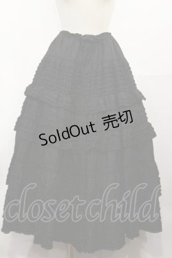 画像1: PINK HOUSE / フリル使いローンティアードスカート F ブラック H-25-05-09-020-LO-SK-YZ-ZH