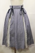 axes femme POETIQUE / サスペンダーストライプスカート M ブルー H-25-05-09-023-AX-SK-NS-ZH