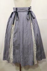axes femme POETIQUE / サスペンダーストライプスカート M ブルー H-25-05-09-023-AX-SK-NS-ZH