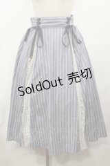 axes femme POETIQUE / サスペンダーストライプスカート M ブルー H-25-05-09-023-AX-SK-NS-ZH