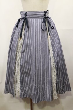 画像1: axes femme POETIQUE / サスペンダーストライプスカート M ブルー H-25-05-09-023-AX-SK-NS-ZH
