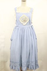 Snowdrop to Saint Maria（海外ロリータブランド） / 刺繍ジャンパースカート L サックス H-25-05-09-004-LO-OP-NS-ZH
