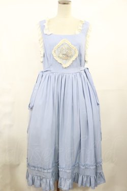 画像1: Snowdrop to Saint Maria（海外ロリータブランド） / 刺繍ジャンパースカート L サックス H-25-05-09-004-LO-OP-NS-ZH