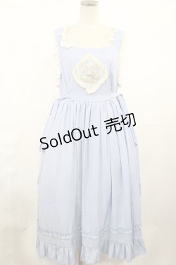 画像1: Snowdrop to Saint Maria（海外ロリータブランド） / 刺繍ジャンパースカート L サックス H-25-05-09-004-LO-OP-NS-ZH