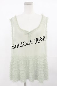 PINK HOUSE / ドットチュールフリルキャミ F グリーン H-25-05-09-032-LO-TO-YZ-ZH