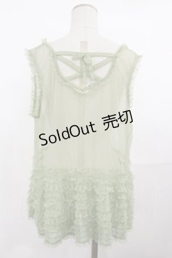 画像2: PINK HOUSE / ドットチュールフリルキャミ F グリーン H-25-05-09-032-LO-TO-YZ-ZH
