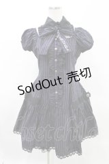 PUTUMAYO / 襟付きストライプワンピース  黒×紫 H-25-05-10-001-PT-OP-KB-ZH