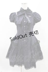 PUTUMAYO / 襟付きストライプワンピース  黒×紫 H-25-05-10-001-PT-OP-KB-ZH