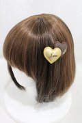 MILK / ダブルハートバレッタ  ゴールド/ブラウン H-25-05-10-035-ML-AC-NS-ZH