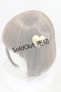MILK / ダブルハートバレッタ  ゴールド/ブラウン H-25-05-10-035-ML-AC-NS-ZH
