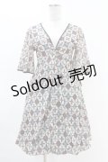 Ozz oneste / 総柄バルーンワンピース  ベージュ H-25-05-10-1025-OO-OP-KB-ZH