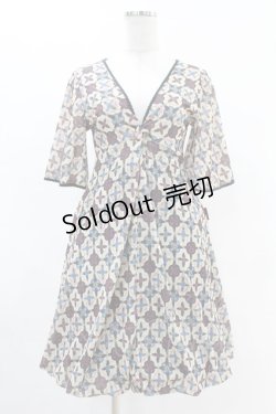 画像1: Ozz oneste / 総柄バルーンワンピース  ベージュ H-25-05-10-1025-OO-OP-KB-ZH