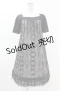 Ozz oneste / チュール重ね蝶ストライプワンピース  黒 H-25-05-10-1026-OO-OP-KB-ZH