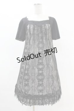 画像1: Ozz oneste / チュール重ね蝶ストライプワンピース  黒 H-25-05-10-1026-OO-OP-KB-ZH