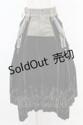 Ozz Croce / 裾プリント配色スカート  黒×茶 H-25-05-10-1027-OO-SK-KB-ZH