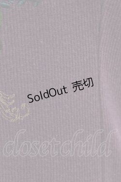 画像3: Ozz oneste / 刺繍Vネックリブトップス  パープル H-25-05-10-1035-OO-TO-KB-ZH