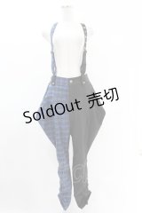 ALGONQUINS / サス付きチェック切替パンツ F 黒×青 H-25-05-10-1007-AL-PA-KB-ZH