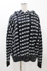 Katie / KATIE LOGO FAB BIG HOODIE  黒 H-25-05-10-1059-LO-TO-KB-ZH