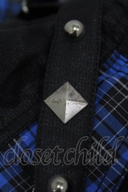 画像3: ALGONQUINS / サス付きチェック切替パンツ F 黒×青 H-25-05-10-1007-AL-PA-KB-ZH