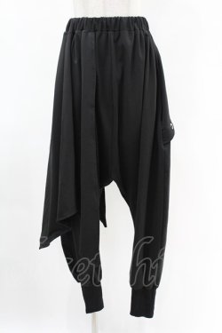 画像1: NieR Clothing / アシメレイヤードパンツ F 黒 H-25-05-10-1009-PU-PA-KB-ZH