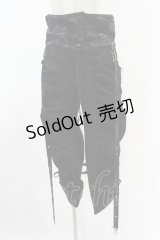 Qutie Frash / ベルト付きギャザーパンツ M 黒 H-25-05-10-1011-QU-PA-KB-ZH