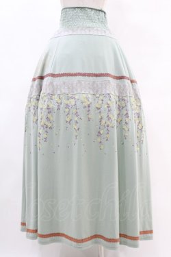 画像2: Ozz oneste / 枝垂れ桜切替ロングスカート  ミント H-25-05-10-1024-OO-SK-KB-ZH