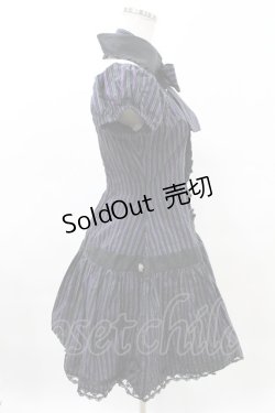 画像2: PUTUMAYO / 襟付きストライプワンピース  黒×紫 H-25-05-10-001-PT-OP-KB-ZH