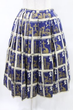画像1: Jane Marple / Royal Stampのタックスカート  ネイビー H-25-05-10-006-JM-SK-KB-ZH