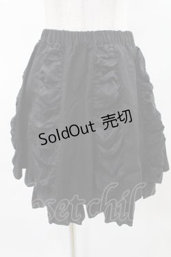 画像1: PEACE NOW / ギャザー切替スカート  黒 H-25-05-10-009-PU-SK-KB-ZH