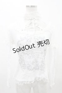 FRILL / チョーカー風ホルターカットソー  白 H-25-05-10-012-HN-TO-KB-ZH