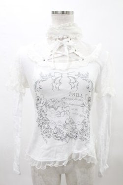 画像1: FRILL / チョーカー風ホルターカットソー  白 H-25-05-10-012-HN-TO-KB-ZH
